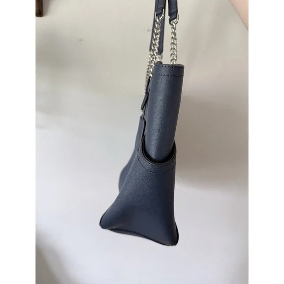 Michael Kors Jet Set Large Saffiano Leather Shoulder Bag Blue - Picture 7 of 15